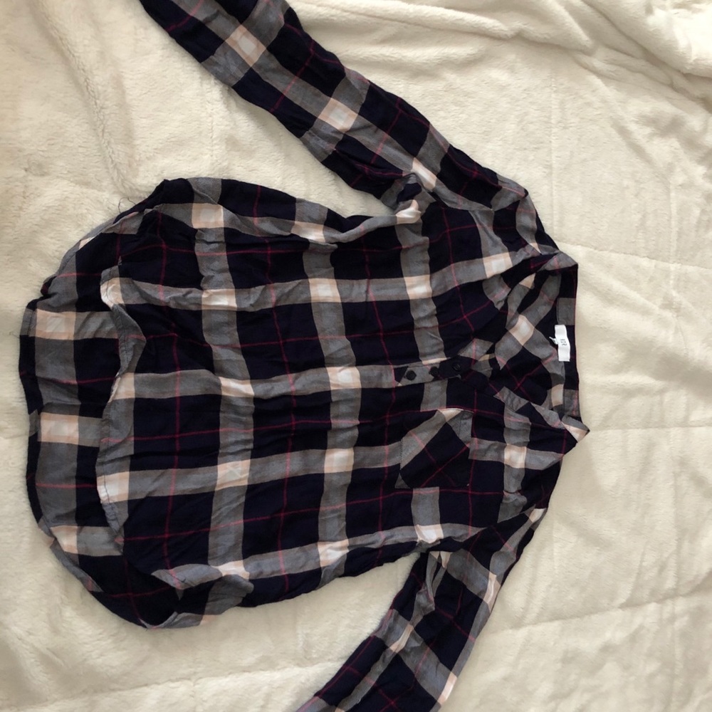 quarter button soft flannel shirt
